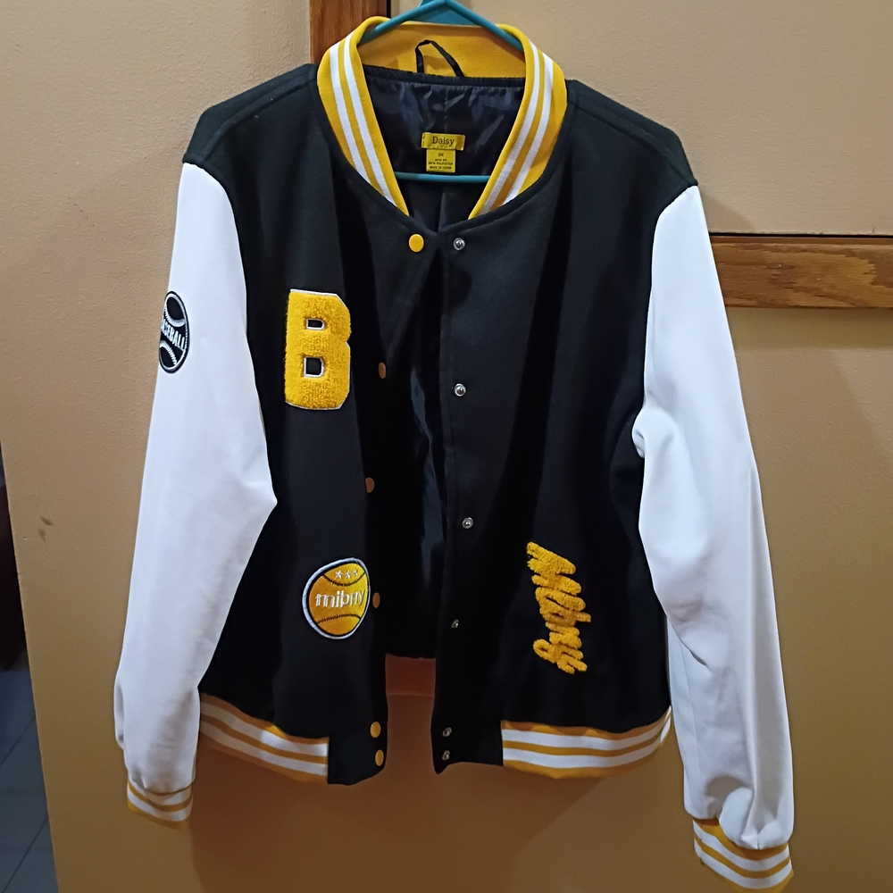 Daisy Black and White Bomber Jacket